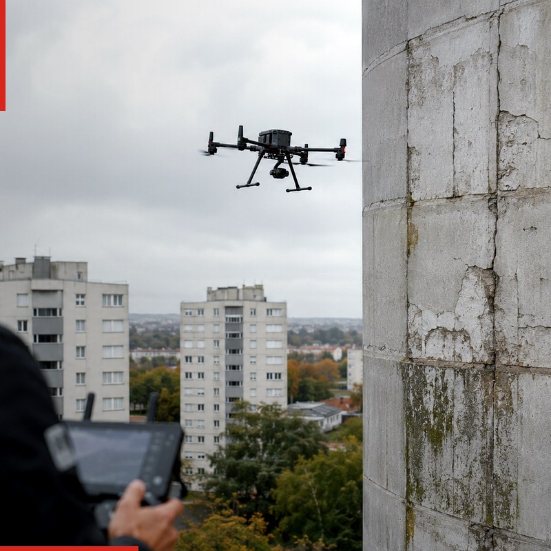 Inspection toiture par drone DRONECONNECT, audit étanchéité couverture